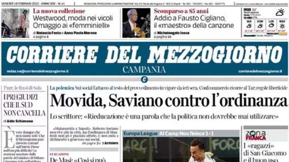 Corriere del Mezzogiorno: "Il Napoli fa paura al Barcellona: pari d'oro"