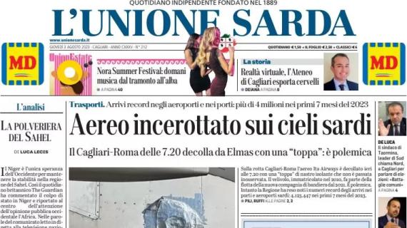 L'Unione Sarda apre sul Cagliari: "Vittoria in amichevole contro il Como: decisivo Viola"