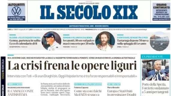 Il Secolo XIX: "Genoa, partenza in salita. Ecco il calendario della Serie B"
