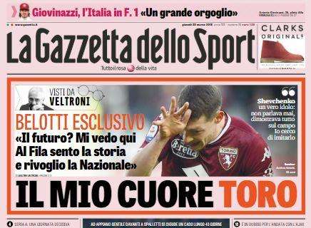 La Gazzetta dello Sport e la parole di Belotti: "Il mio cuore Toro"