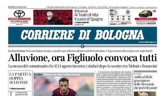 La prima pagina del Corriere di Bologna: "Marko Arnautovic dice addio ai rossoblu"