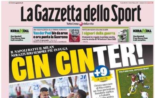 L'apertura de La Gazzetta dello Sport: "Cin CInter!"