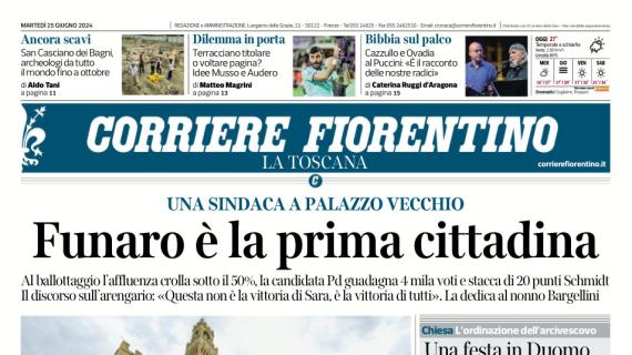 Il Corriere Fiorentino titola sul dilemma portiere: "Terracciano titolare o voltare pagina?"