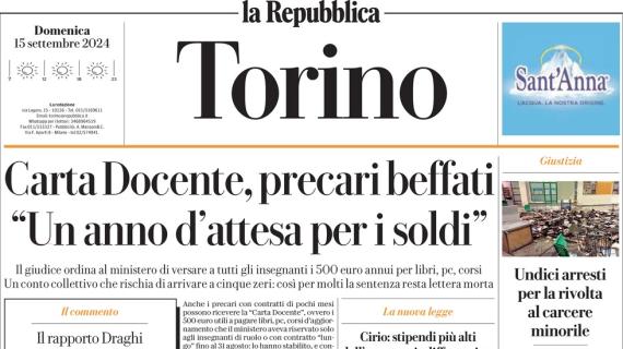 Repubblica (ed. Torino) apre sulla Juve: "Contro il muro Empoli un altro 0-0"