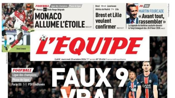 L'Equipe duro dopo il pareggio del Paris Saint-Germain: "Falso 9 un vero fallimento"