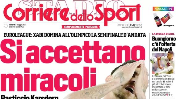 Roma ferita dal Leverkusen, Il Corriere dello Sport apre: "Si accettano miracoli"