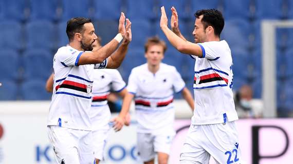 Super-Sampdoria a Bergamo: terza vittoria di fila, l'Atalanta cade di nuovo in campionato