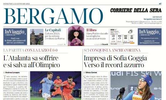 Corriere di Bergamo in taglio alto: "L'Atalanta sa soffrire e si salva all'Olimpico"