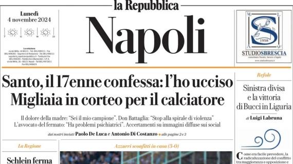 La Repubblica (Napoli): "Atalanta show al Maradona. Il Napoli si arrende, ma resta primo"