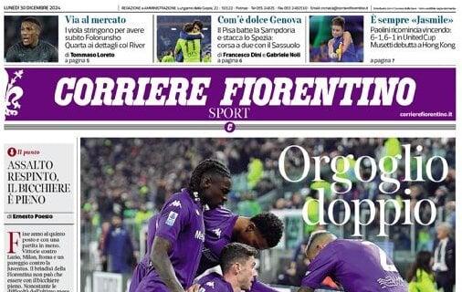 La Viola riprende due volte la Juventus, il Corriere Fiorentino: "Orgoglio doppio"