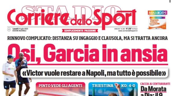 L'apertura del Corriere dello Sport sul Napoli: "Osimhen, Garcia in ansia"