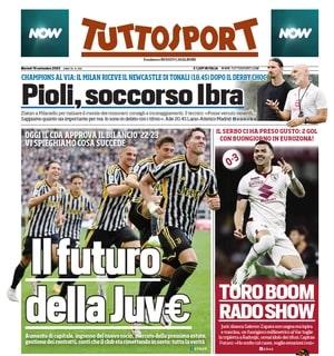 L'apertura di Tuttosport: "Il futuro della Juve. Pioli, soccorso Ibra. Toro boom"