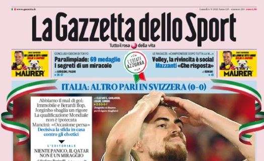 L'apertura de La Gazzetta dello Sport sull'Italia: "Sprechi da record"