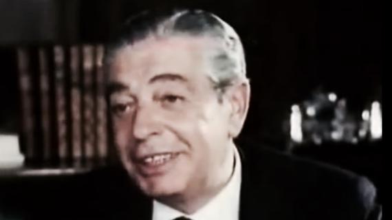 Angelo Moratti, il presidente della Grande Inter guidata da Helenio Herrera