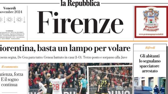 Repubblica (ed. Firenze) sui viola: "Fiorentina, basta un lampo per volare"