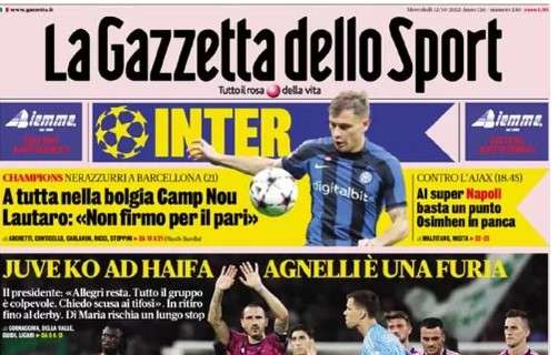 L'apertura de La Gazzetta dello Sport con le parole di Agnelli: "Vergogniamoci"