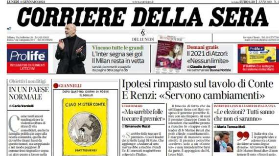 Il Corriere della Sera: "L'Inter segna sei gol mentre il Milan resta in vetta"