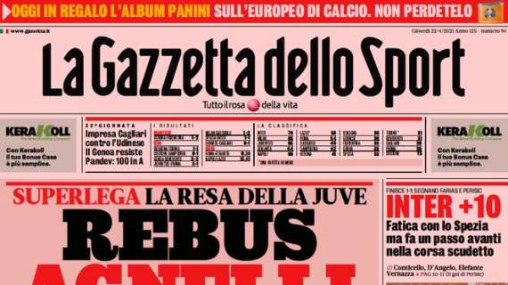 L'apertura de La Gazzetta dello Sport sui vertici della Juve: "Rebus Agnelli"