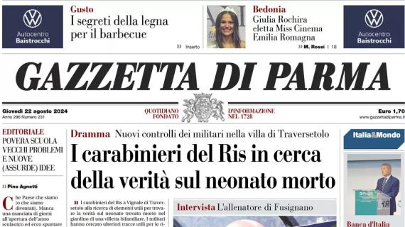 La Gazzetta di Parma apre con l'intervista a Sacchi: "Parma, Milan e l'amore per il bel calcio"