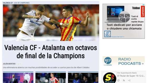 Atalanta-Valencia, le reazioni in Spagna: "Pipistrelli con tante chance"