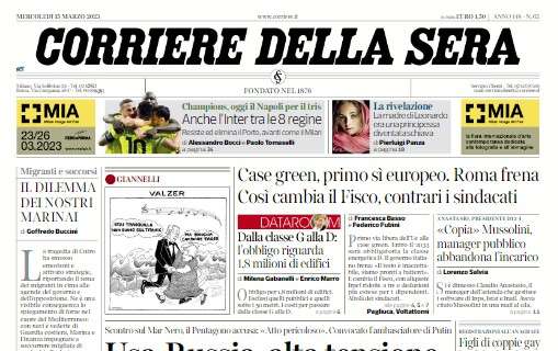 L'apertura del CorSera sui nerazzurri: "Anche l'Inter tra le otto regine"