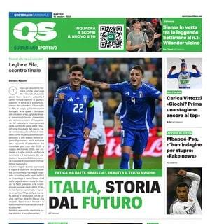 Nazionale e non solo nella prima pagina di QS: "Occhi sul futuro per Inter e Milan"