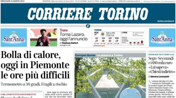 L'apertura del Corriere di Torino sui granata: "Torna Lazaro. Oggi l'annuncio"