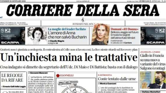 Il Corriere della Sera in apertura sulla Juventus: "Le due anime della Signora"