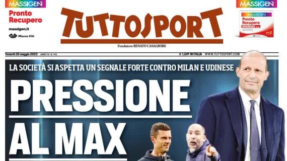 Tuttosport in prima pagina: "Pressione al Max, Elkann si aspetta un segnale"