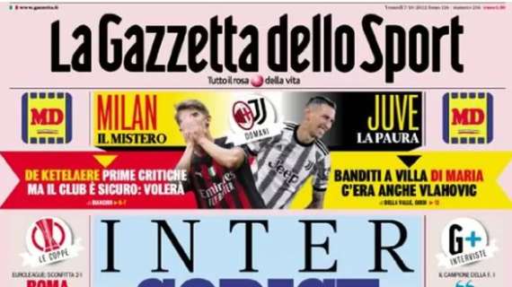 La Gazzetta dello Sport in prima pagina sull'Inter: "Codice rimonta"