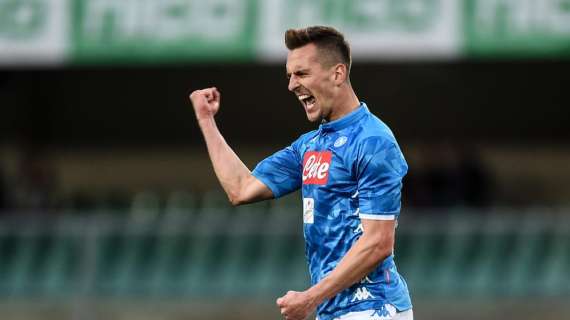 Secondo squillo di Milik: Napoli-Hellas Verona 2-0 dopo 67 minuti