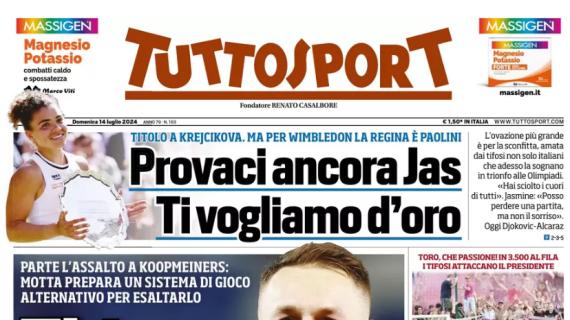 L'apertura in prima pagina di Tuttosport: "Thiago raddoppia la Juve"