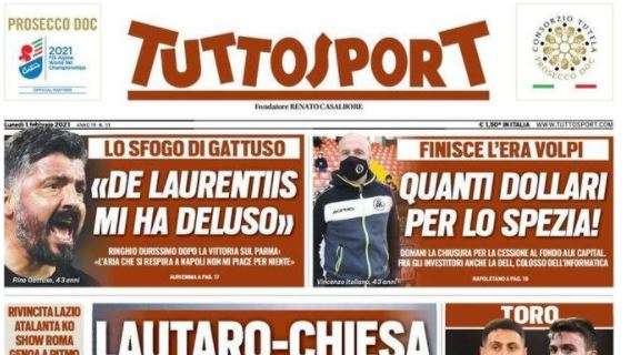 L'apertura di Tuttosport: "Lautaro-Chiesa, a noi due!"