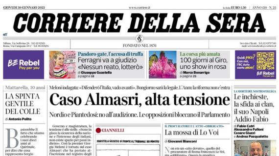 Il Corriere della Sera apre sulla Champions: "Solo l'Inter è promossa, le altre ai playoff"