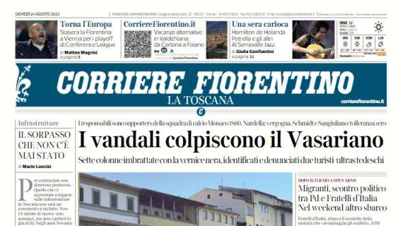 Il Corriere Fiorentino in prima pagina sui viola in Conference League: "Torna l'Europa"