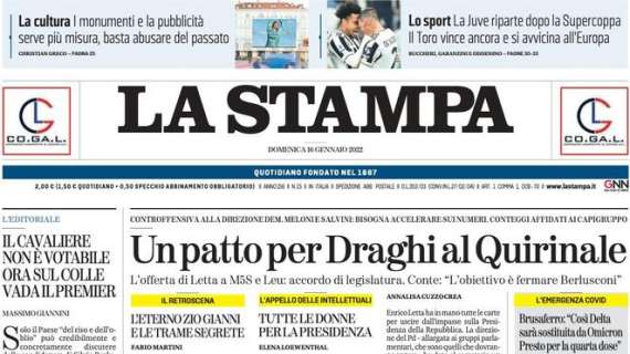La Stampa: "La Juve riparte dopo la Supercoppa. Il Toro vince e si avvicina all'Europa"