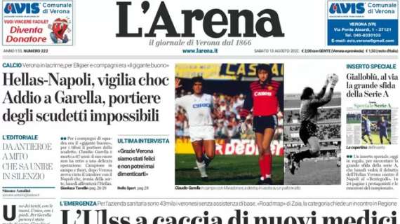 L'Arena: "Hellas-Napoli, vigilia choc: addio a Garella, portiere degli Scudetti impossibili"