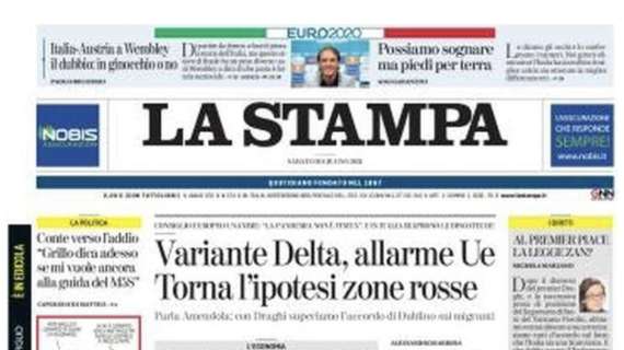 La Stampa: "Italia-Austria a Wembey, il dubbio: in ginocchio o no"