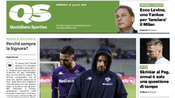 L'apertura di QS sulla sconfitta della Fiorentina: "Notte horror, l'ora dei fischi"