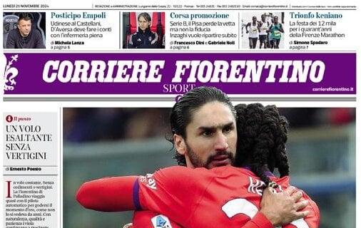 Viola alla settima vittoria di fila, il Corriere Fiorentino titola: "Fiorentina 7 bellezze"