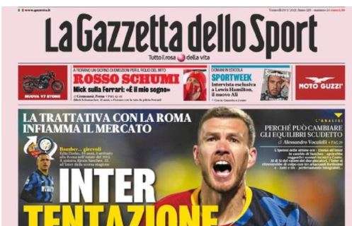 L'apertura de La Gazzetta dello Sport sull'asse tra nerazzurri e Roma: "Inter tentazione Dzeko"