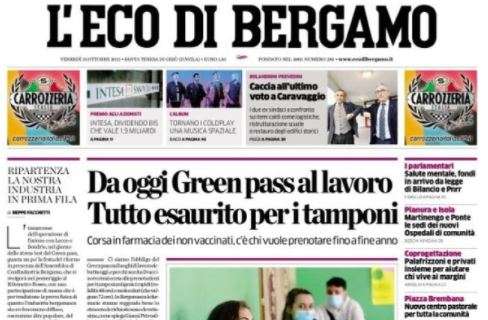 L'Eco di Bergamo: "Scontri ad alta quota. Ora il calendario sorride all'Atalanta"