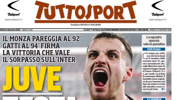 Tuttosport in prima pagina apre con la vittoria dei bianconeri: "Juve, testa dura"