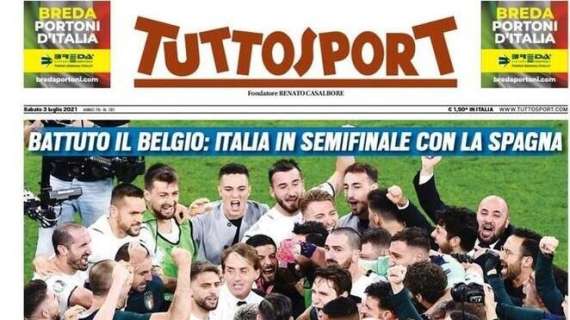 Tuttosport in apertura sull'Italia di Mancini: "Sei bellissima"