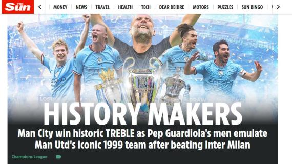 "History makers": così la stampa internazionale celebra il Man City campione d'Europa