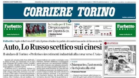 Tremila tifosi presenti, Il Corriere di Torino: "Olimpico aperto per Zapata & co"