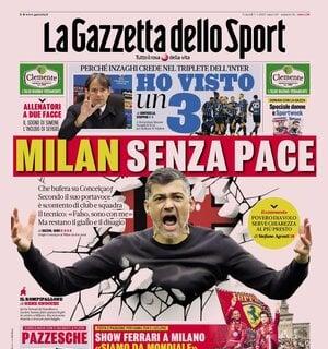 Bufera su Conceicao, La Gazzetta dello Sport in prima pagina: "Milan senza pace"