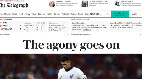 L'amarezza del Daily Telegraph: "L'agonia continua, Southgate al capolinea da ct inglese"