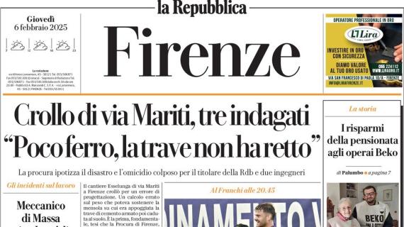 Repubblica (ed. Firenze): "Tra brutti ricordi e sogni, per la Fiorentina c'è l'Inter"