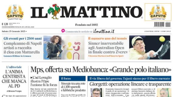 Stasera c'è Napoli-Juventus, Il Mattino in prima pagina: "La madre di tutte le partite"